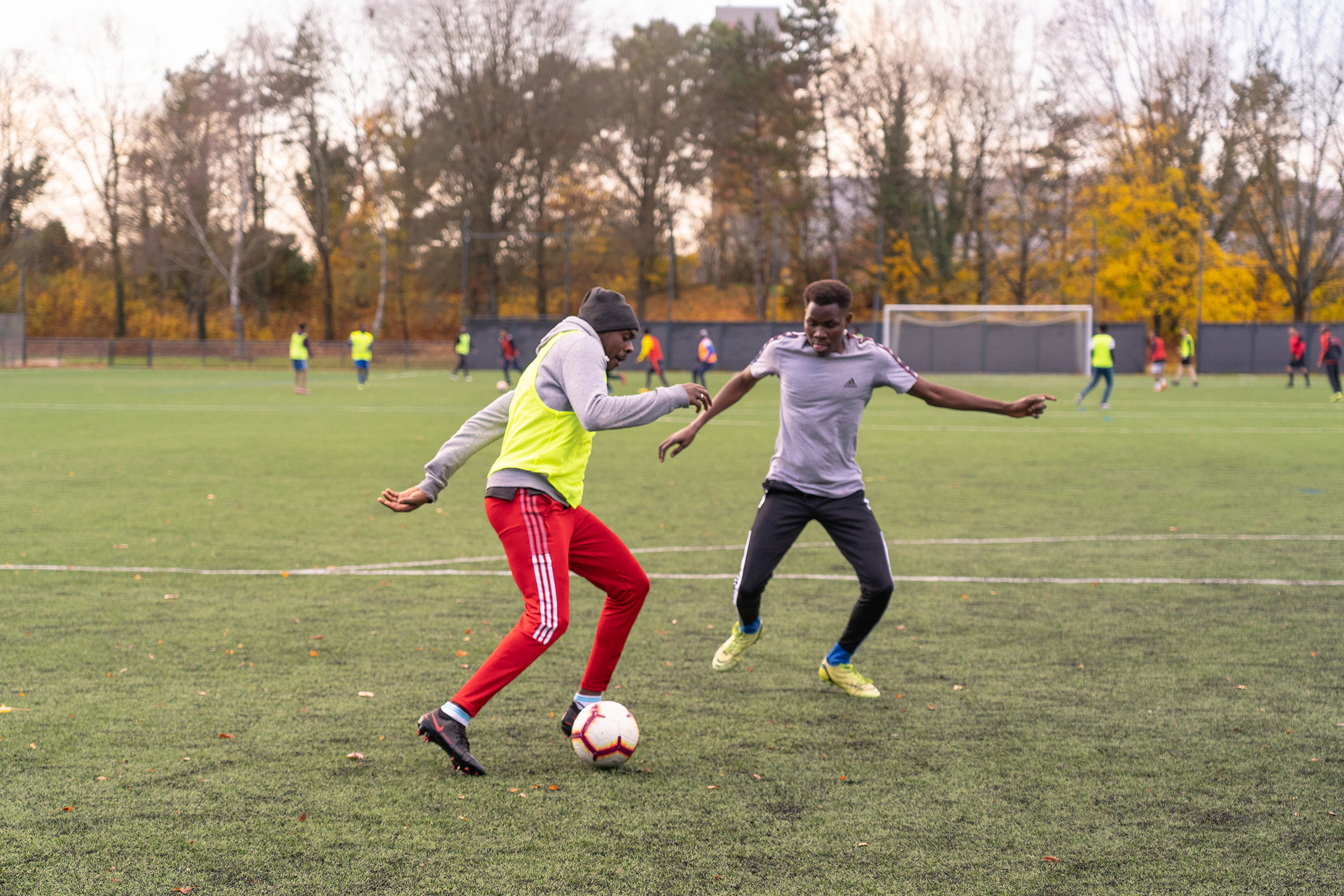 Men playing football