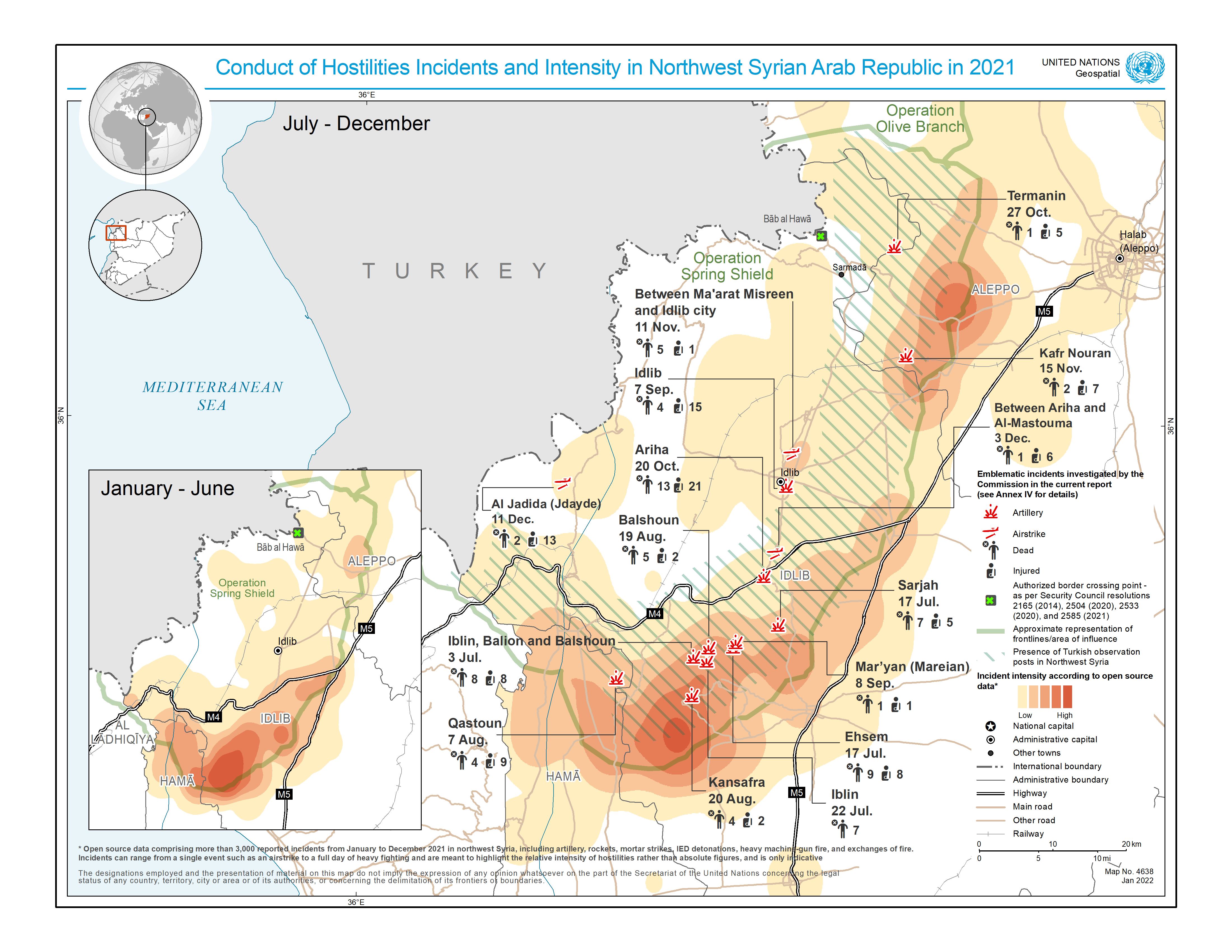 JPG: ​Conduct of Hostilities Incidents and Intensity in North west Syrian Arab Republic in 2021