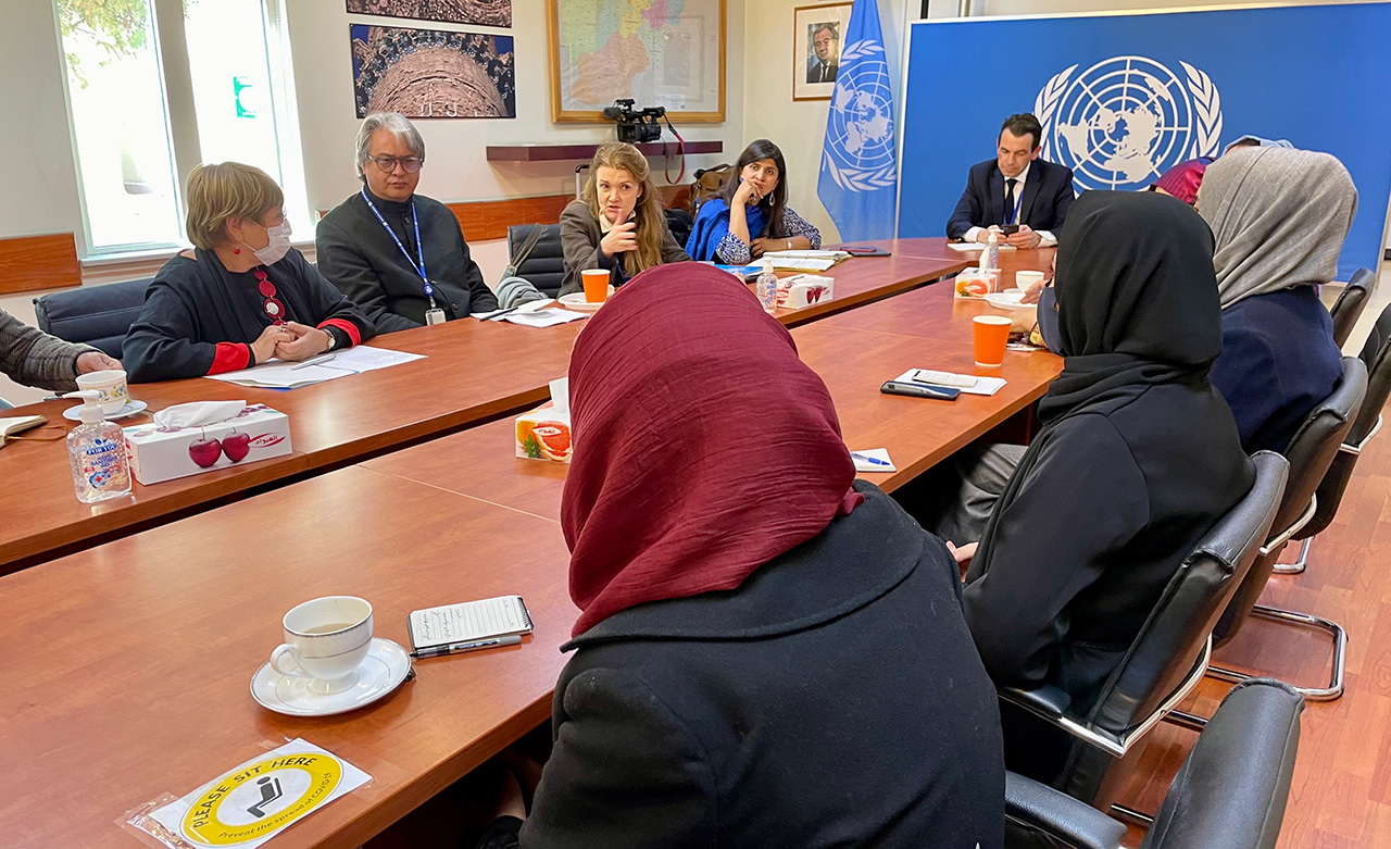 La AC Michelle Bachelet en el aeropuerto de Kabul 10.03.2022 © OHCHR