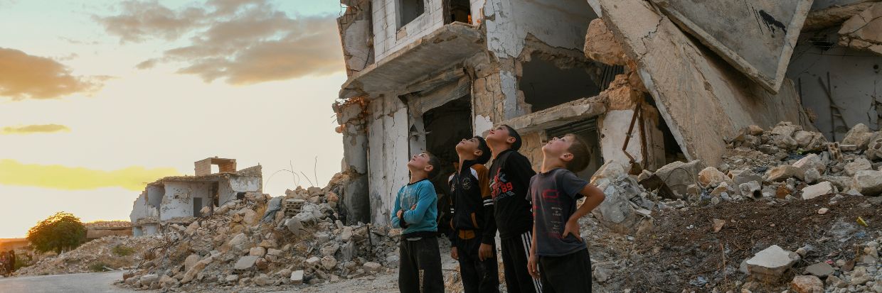 Des ruines dans la ville d’Ahsem, dans une zone rurale d’Edleb, au nord-ouest de la Syrie © Rami Alsayed/NurPhoto via REUTERS