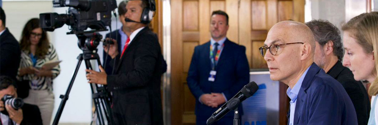 The United Nations High Commissioner for Human Rights, Volker Türk, speaks during a press conference at the Simon Bolivar International Airport in Maiquetia, Venezuela, on January 28, 2023.©OHCHR