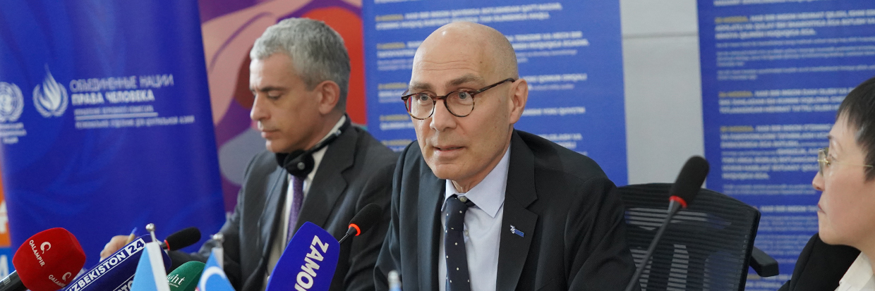 UN Human Rights High Commissioner Volker Türk end of mission to Uzbekistan Press conference. ©Anthony Headley