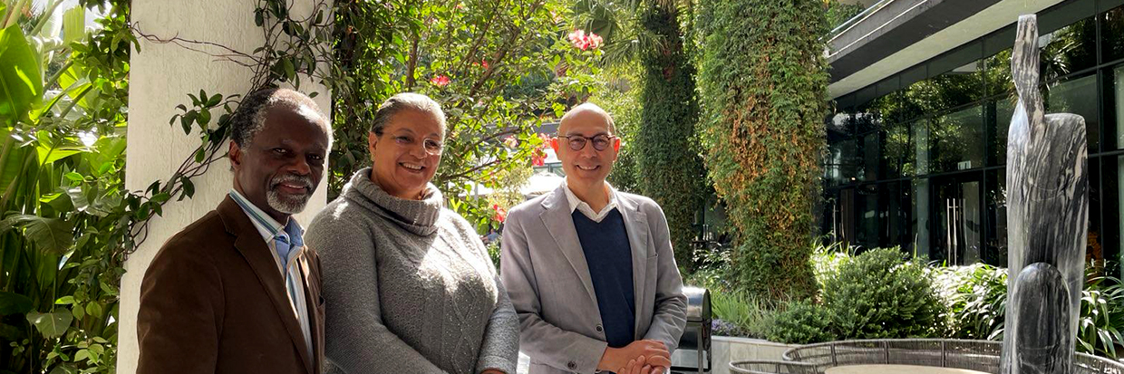 United Nations High Commissioner for Human Rights Volker Türk with Parfait Onanga-Anyanga, SRSG and head of UNOAU plus Hannah Tetteh, Special Envoy of SG to the Horn of Africa. On the 2nd of May 2023 in Addis Ababa, Ethiopia. © OHCHR