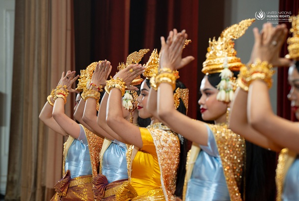 Traditional blessing and Indigenous performances for the 75th anniversary of the UDHR in Cambodia. © OHCHR