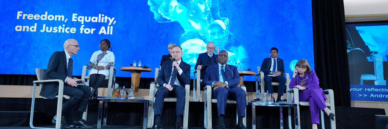 HC Volker Turk at the UDHR 75th opening ceremony at Palais des Nations in Geneva © OHCHR/Jean-Marc Ferre