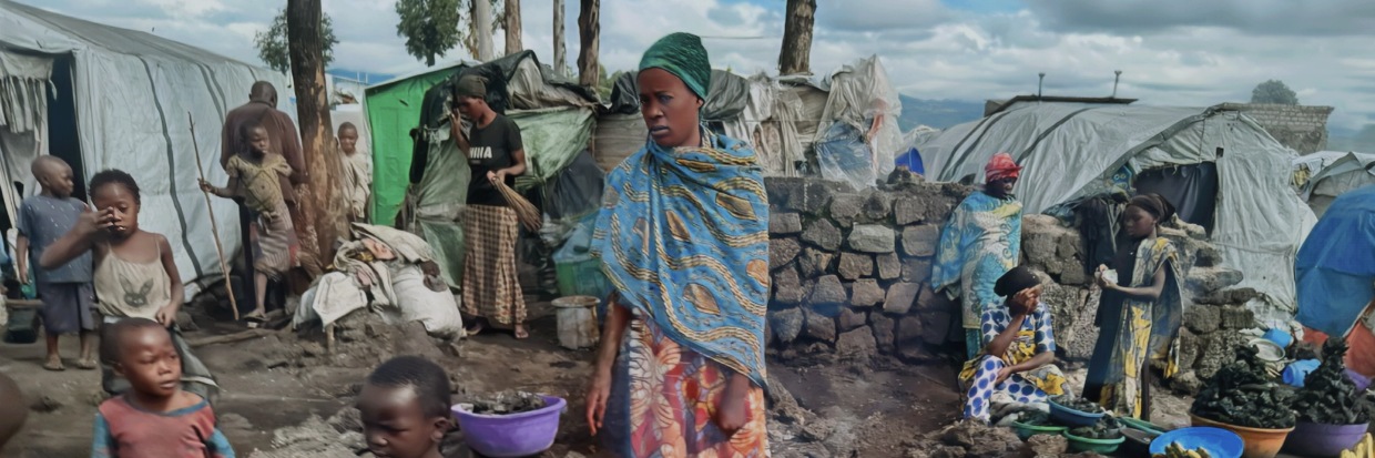 Desplazados internos en el campo de Bulengo, cerca de Goma, provincia de Kivu Norte, RDC