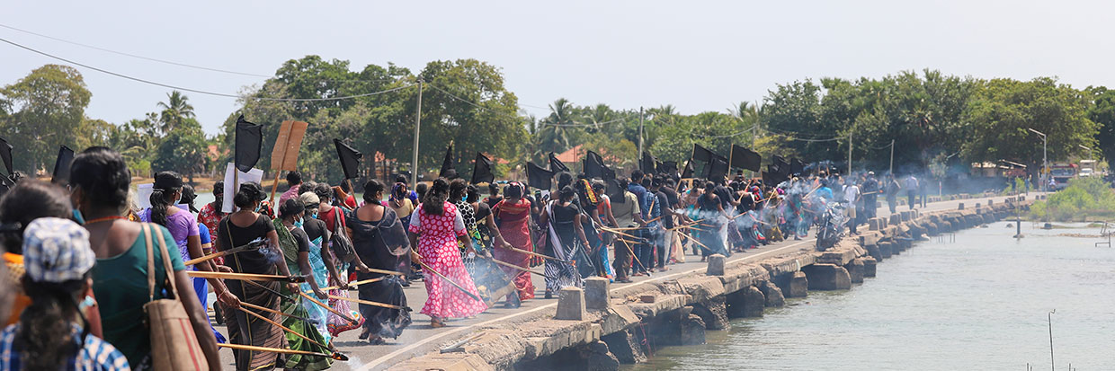 Families of disappeared demonstration in Sri Lanka Friday, 4 February 2022. © Kumanan Kanapathippillai