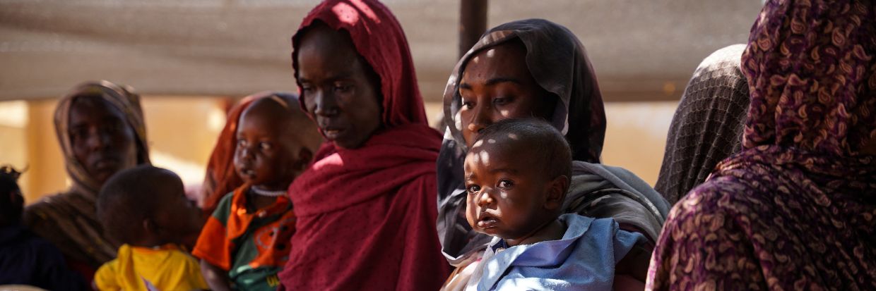 Women and babies at the Zamzam displacement camp, close to El Fasher in North Darfur, Sudan, in January 2024 Credit: Reuters Connect