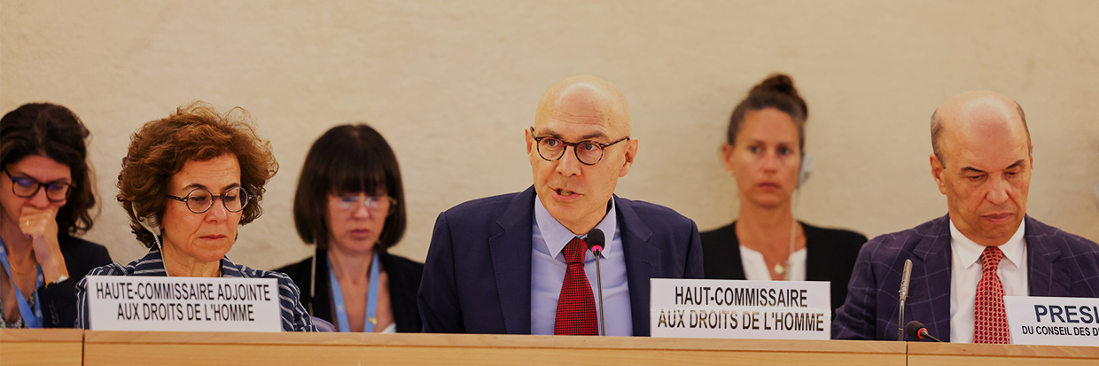 Le Haut-Commissaire Volker Türk présente son bilan de la situation mondiale à l’ouverture de la 56e session du Conseil des droits de l’homme. © HCDH