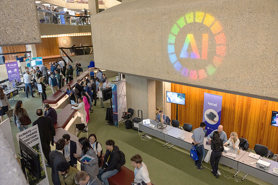 People visit the AI for Good Global summit on artificial intelligence, organised by the International Telecommunication Union (ITU), in Geneva, Switzerland, May 30, 2024. © Denis Balibouse/REUTERS  