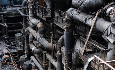 A thermal power plant in Ukraine damaged after one of the rocket attacks in 2024. © HRMMU / Anastasiia Honcharuk