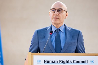 UN Human Rights Chief Volker Türk addresses the 55th session of the Human Rights Council in Geneva. © OHCHR/Pierre Albouy