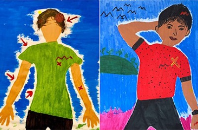 Artwork made by a survivor of torture in southern Thailand for body-mapping art therapy. © Credit – Cross Cultural Foundation in Thailand