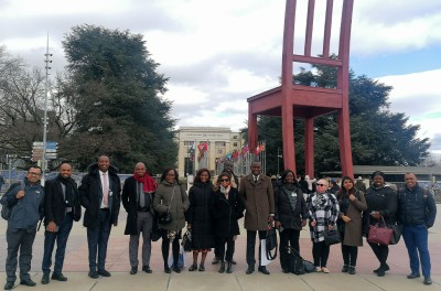 The 14 beneficiaries of the Least Developed Countries / Small Island Developing Countries Trust Fund during the 55th session of the Human Rights Council at Room XX in Palais des Nations, Geneva, Switzerland. © OHCHR / Josiane Di Santo.