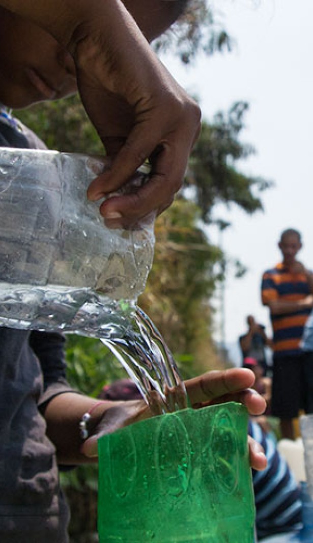 Person pouring water