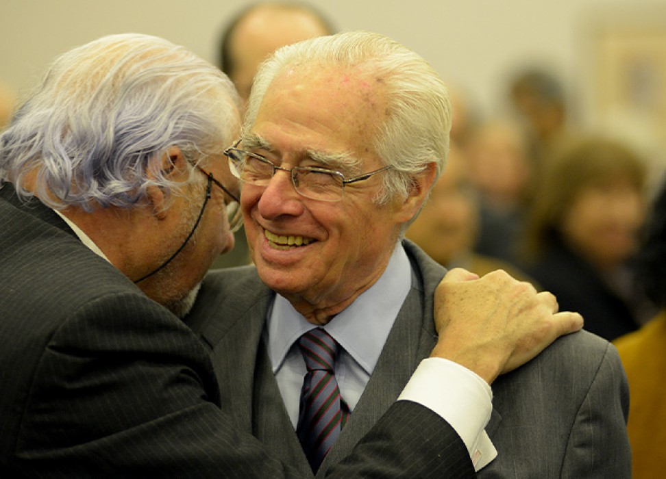 Roberto Garretón receiving the Rectoral Medal from the University of Chile, Santiago, 2019. Robertogarreton.cl