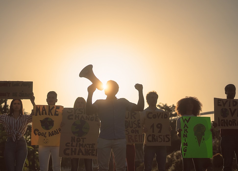 Activists protesting to save the planet. © Getty 