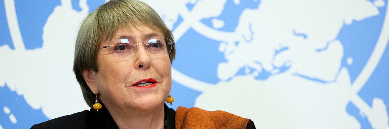 Michelle Bachelet, Haute-Commissaire des Nations Unies aux droits de l’homme, participe à un événement à l’Office des Nations Unies à Genève, le 3 novembre 2021. © Reuters