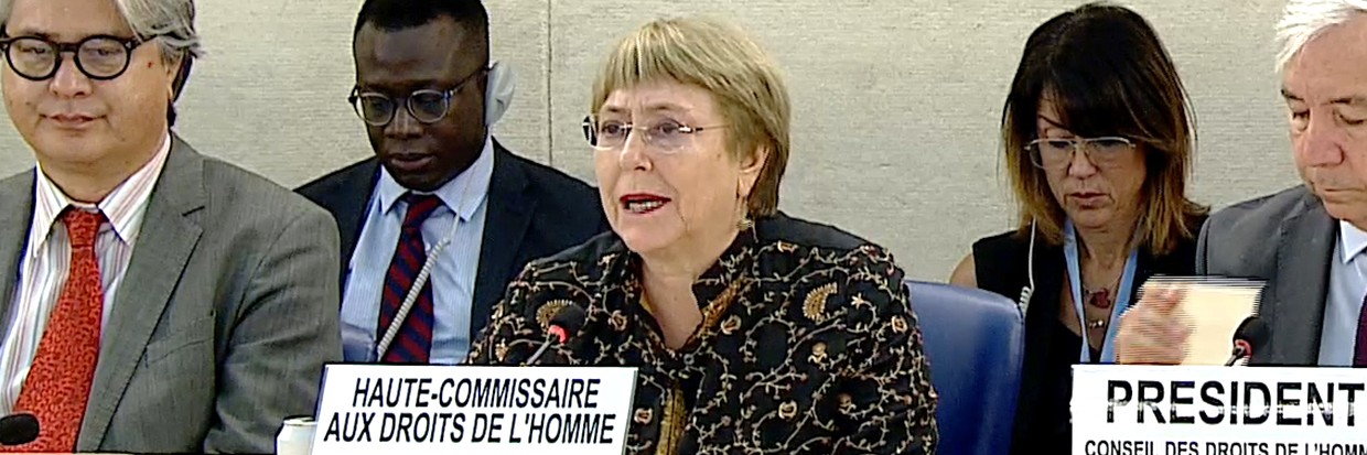 UN High Commissioner Michelle Bachelet’s delivering oral update to the 50th Human Rights Council