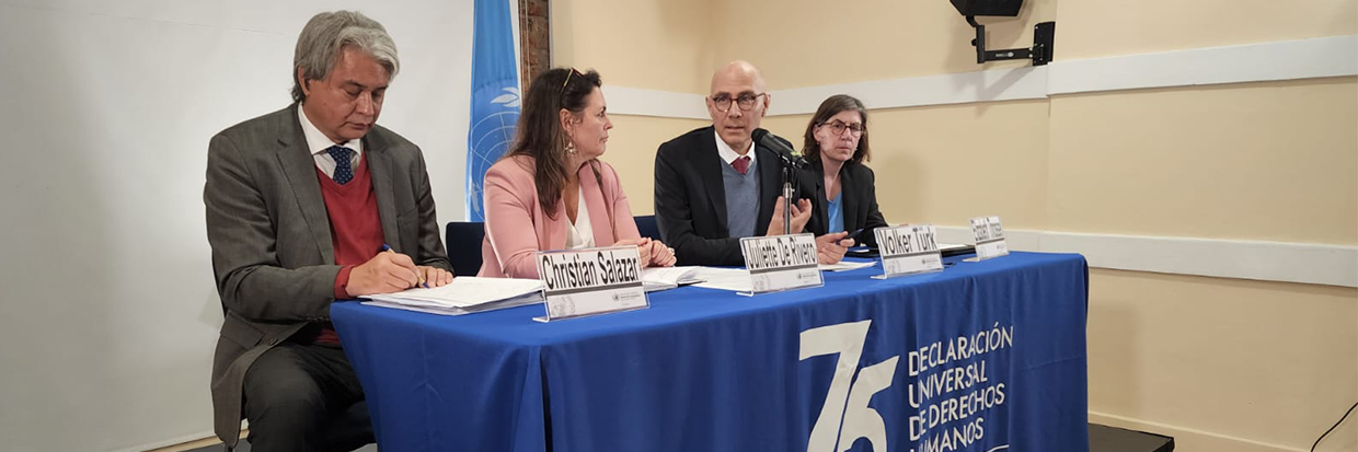 United Nations High Commissioner Volker Türk at press conference in Bogota, Colombia ©OHCHR. 