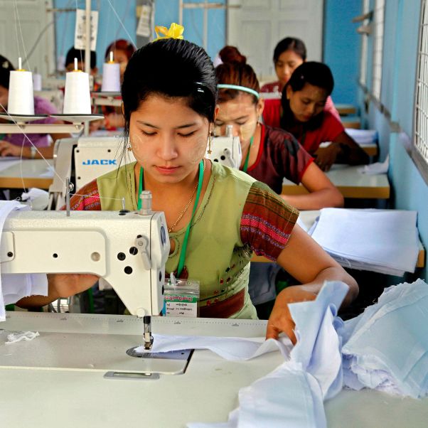 Rakhine ethnic women work at Smart garment factory in Sittwe, Rakhine State, western Myanmar. © EPA/Nyunt Win