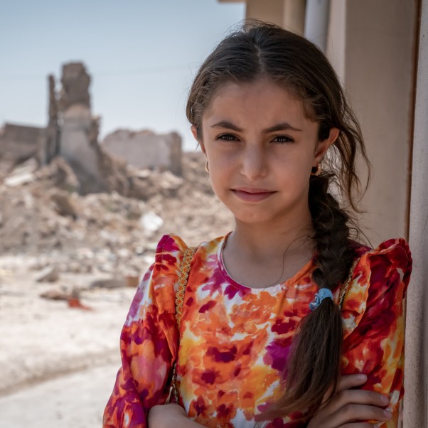 An 11-year-old girl in Mosul, Iraq