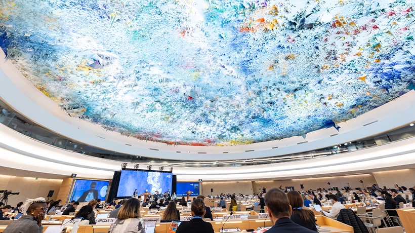 Member States, civil society actors and human rights defenders meet at the UN’s home in Geneva to craft together a vision for the future of human rights at an event to mark the 75th anniversary of the adoption of the UDHR. ©OHCHR/Pierre Albouy