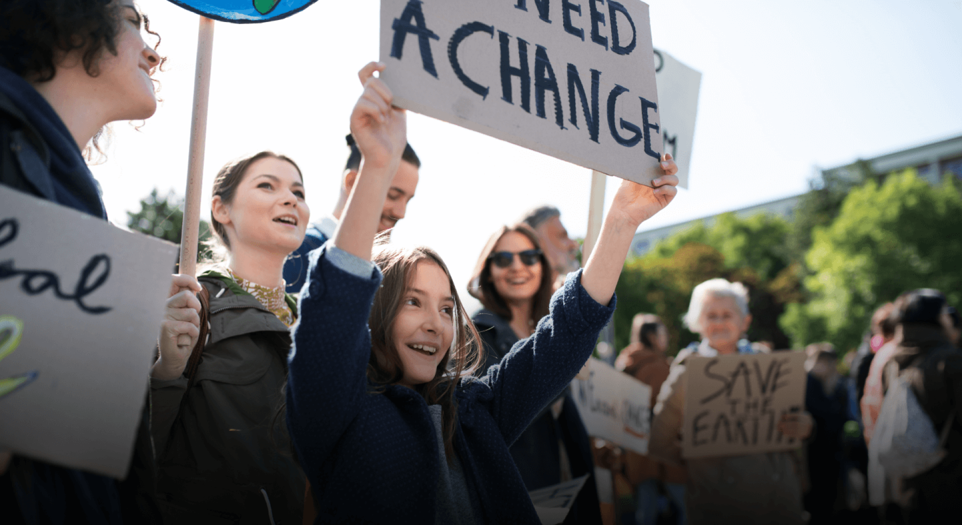 Protest march for human rights