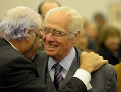 Roberto Garretón receiving the Rectoral Medal from the University of Chile, Santiago, 2019. Robertogarreton.cl