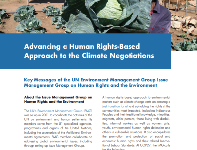 Key messages on advancing a Human Rights-Based Approach to the Climate Negotiations