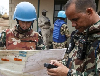 Members of the Indian Military contingent prepare to depart for their mission site for a patrol in Abyei town, South Sudan © Credit – UN Photo/Stuart Price