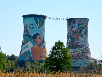 Twin Towers: Decorated water towers serve as an emblematic icon of Soweto township, just outside Johannesburg in South Africa. Credit: Michael Schofield/Unsplash