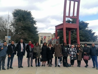 The 14 beneficiaries of the Least Developed Countries / Small Island Developing Countries Trust Fund during the 55th session of the Human Rights Council at Room XX in Palais des Nations, Geneva, Switzerland. © OHCHR / Josiane Di Santo.